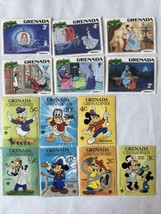 Lot of 80s Foreign Disney Stamps Christmas 1981 Grenada Cinderella &amp; Grenadines - £6.23 GBP