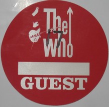 THE WHO Vintage Guest Pass England Sticker NM Red 10 cm - $12.77