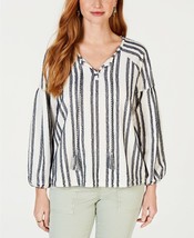 Size XS, Style &amp; Co Womens Striped Tassel Top NWT - £6.39 GBP