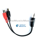 6 inch 3.5MM (1/8&quot;) Stereo Male to Dual RCA Female Jacks Audio Cable Wir... - £5.56 GBP