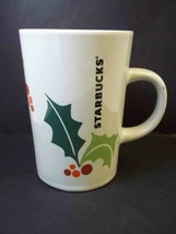 Starbucks coffee mug HOLLY &amp; BERRIES Christmas 2011 Tapered 10.6 oz - £8.18 GBP