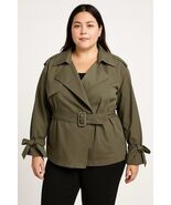 Simply Vera Wang Button Up Jacket Women’s XXL Green Waist Tie - €25,49 EUR