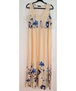 Stunning LILY BY FIRMIANA Coral Peach Floral Babydoll Maxi Dress Women S... - £19.71 GBP