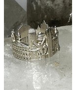 Boston City ring Boston Marathon architectural  band size 6 sterling sil... - $3,050.01 MXN