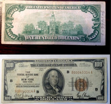 1929 Depression Era Currency Low Serial $100 One Hundred Dollar Bill Brown Seal - £746.75 GBP