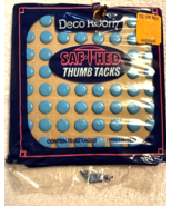 62 Vtg BLUE “Saf-T-Hed” Thumb Tacks NEW and Sealed RETRO Deco Room Offic... - $181.44 MXN