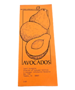 Avocados Recipe Booklet Brochure Pamphlet Vintage United Fresh Fruit &amp; V... - $312.86 MXN