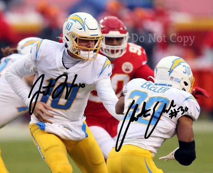 Primary image for JUSTIN HERBERT AUSTIN EKELER SIGNED PHOTO 8X10 RP AUTOGRAPHED LA CHARGERS