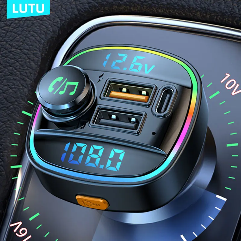 LUTU Bluetooth 5.0 FM Transmitter Handsfree Car Radio Modulator MP3 Play... - £26.06 GBP