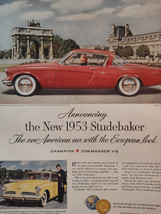 1953 Esquire Original Art Ads Studebaker Starlliner Coupe Botany Men&#39;s Clothes - £8.60 GBP