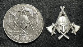 COMBO PACK! Viking Challenge coin Freemason Masonic, 1.75", AND Viking Pin - $30.40