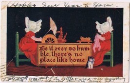 Postcard Embossed Be It Ever So Humble There&#39;s No Place Like Home - £2.38 GBP