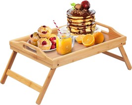 Personalized Bed Tray Table Folding Legs with Handles Breakfast Food Tra... - £28.43 GBP
