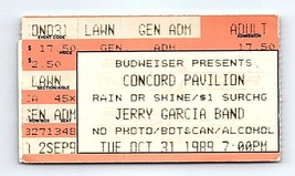 Jerry Garcia Fascia Concerto Ticket Stub Ottobre 31 1989 Concord California - $49.46