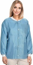 Disposable Lab Jackets 31&quot; Long 100ct Blue Hip Length Work Gowns Large - £270.86 GBP