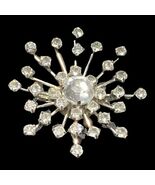 vintage silver tone rhinstone sunbeust br - $45.89