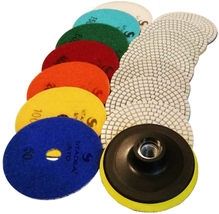 Diamond Polishing Pads 4 inch Wet And Dry Granite Stone Concrete Marble 8 Piece - £41.11 GBP