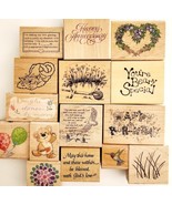Rubber Stamp Lot Of 15 Mixed Themes Brands Sizes Arts And Crafts Bulk E16 - £23.69 GBP