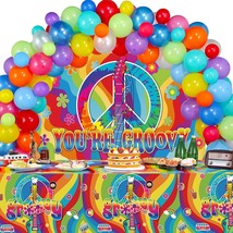 60&#39;S Party Decorations Groovy Hippie Party Decorations 60S Backdrop Tablecloth B - £31.71 GBP