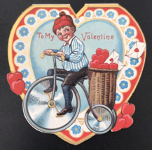 VTG To My Valentine Die Cut Embossed Valentines Card 3.25&quot; x 3.25&quot; Germany - £9.72 GBP