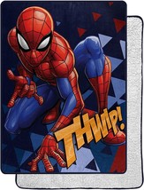 Northwest Spider-Man Spidey Stance Oversized Silk Touch Sherpa Throw, 60&quot; X 80&quot; - £41.69 GBP