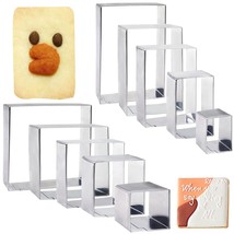 10Pcs Rectangle Cookie Cutter Square Cookie Mold Stainless Steel Rectang... - $21.99