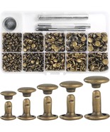 YORANYO 340 Sets Leather Rivets Kit Mixed Sizes Rivets for Leather Doubl... - $32.45