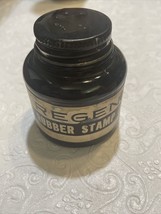 Vintage Regent Black Rubber Stamp Ink Glass Bottle with contents 7-2 On ... - $16.82