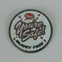 Vintage Yum! You&#39;re Safe! Injury Free 1.5&quot; Lapel Hat Pin - £3.48 GBP