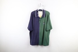 Vtg 90s Eddie Bauer Mens Large Distressed Spell Out Baggy Fit Color Block Polo - £35.68 GBP