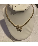 Camila Coelho Gold Heart Toggle Necklace with Crystal Accents - $67.01 CAD