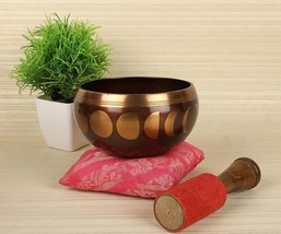 Tibetan Singing Bowl - Eclipse Meditation Singing Bowl Sun Moon Singing Bowls Fo - £42.08 GBP