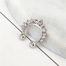 1Pcs New Fashion Crystal Fake Nose Ring Septum Nose Hoop Ring Fake Piercing Clip - £6.68 GBP