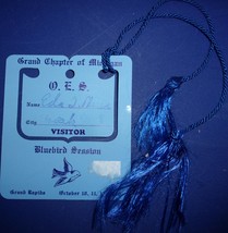 Vintage Grand Chapter Of Michigan Blue Bird Session Visitor Pass 1950 - $5.46 CAD