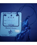 Vintage Grand Chapter Of Michigan Blue Bird Session Visitor Pass 1950 - $3.99