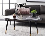 SAFAVIEH Home Collection Ames Mid-Century Modern Black/Gold Oval Coffee ... - $292.99