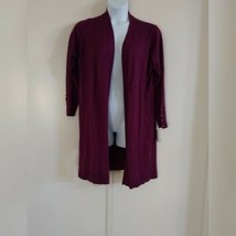 JM Collection Women&#39;s Long Sleeve Pickled Beet Purpl Open Long Cardigan Size 1X - £21.80 GBP