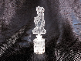 Round Glass Perfume Bottle with Flower Shaped Stopper # 23508 - £28.64 GBP