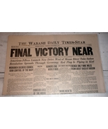 Wabash, IN Daily Times-Star, November 7, 1918 - Final Victory Near - £15.53 GBP