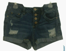 Dollhouse Andie Womens Button Front Shortie Shorts Size 1 Cuffed Distressed  - $8.82