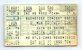 Allman Brothers Fascia Concerto Ticket Stub Agosto 22 1998 Darien Lake New York - $39.55