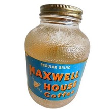 Vintage Maxwell House Glass Coffee Jar Prop Retro 1950s - $19.79