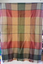 Churchill Weavers Handwoven Throw Red Green Yellow Plaid Fringed Vintage 42 x 62 - £80.31 GBP