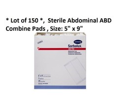 150 Count Hartmann Sorbalux Abdominal Pad ABD Pads Sterile 5 X 9, high a... - £36.37 GBP