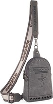 Montana West Longhorn Sling Bag Women’s Western Crossbody Purse Grey - $34.65