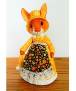 Vtg ceramic bank country farmhouse church mouse lady Japan rustic - $15.00