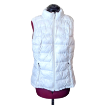 Charter Club Puffer Vest White Women Quilted Full Zip Size Large  Pockets - $21.78