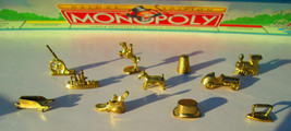 Monopoly Deluxe Game 11 Gold Tokens Complete w/ Special Edition Gold Train - £6.34 GBP