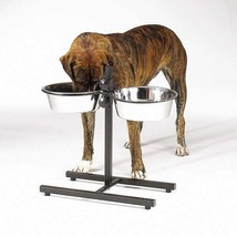 Adjustable Raised Elevated Diner Dog Dishes Makes Feeding Time More Comfortable - £46.34 GBP+