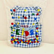 Avon Gingham Teddy Bear Organizer Bag Blue Baby Boy Decor Nursery Vintag... - $24.05